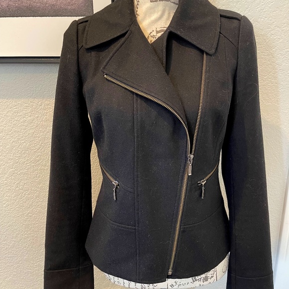 Halogen Super Cute Wool Biker Style Jacket Size Small - Picture 2 of 4